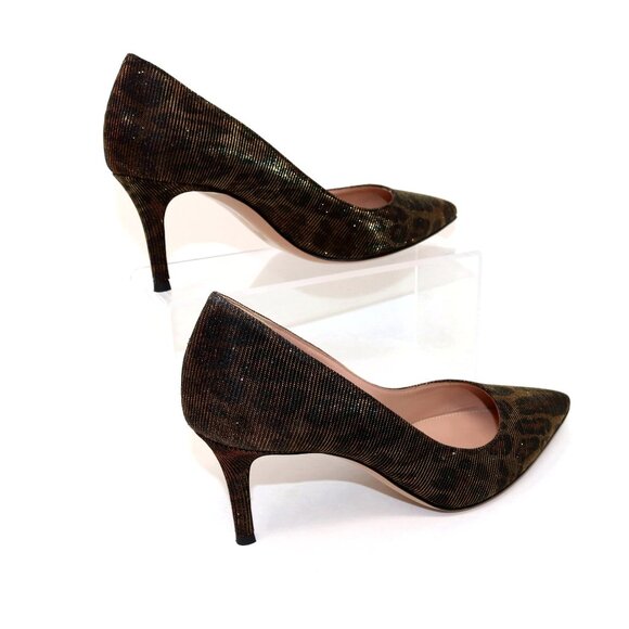 Gianvito Rossi 38 Worn Once Exopard Leopard Metallic Shimmer Heels - Picture 4 of 16